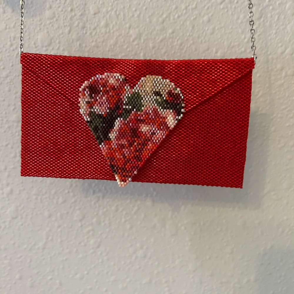Red Beaded Pouch - Picture 1 of 8